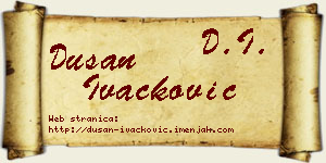 Dušan Ivačković vizit kartica